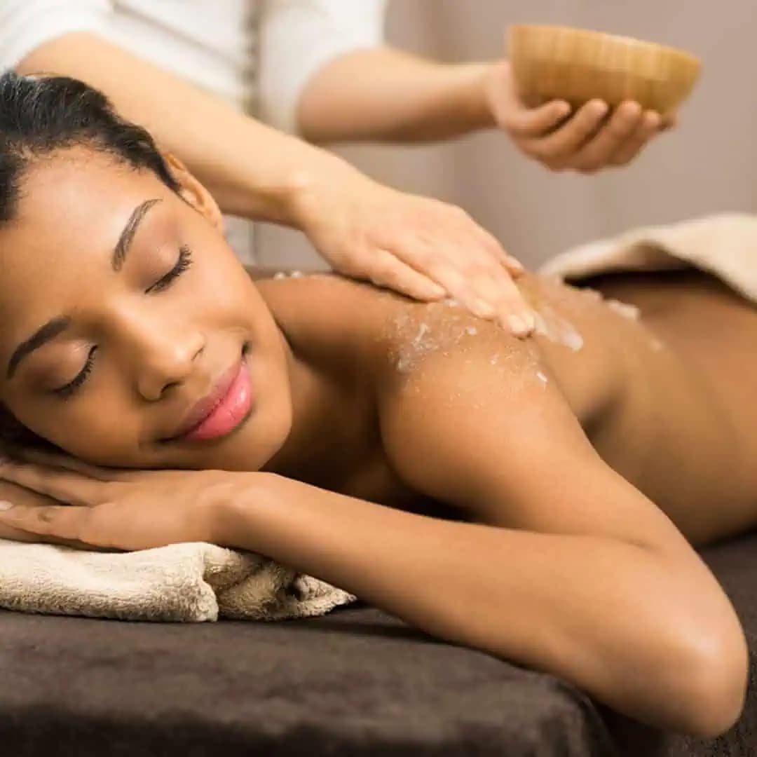 Client receiving a calming relaxation massage